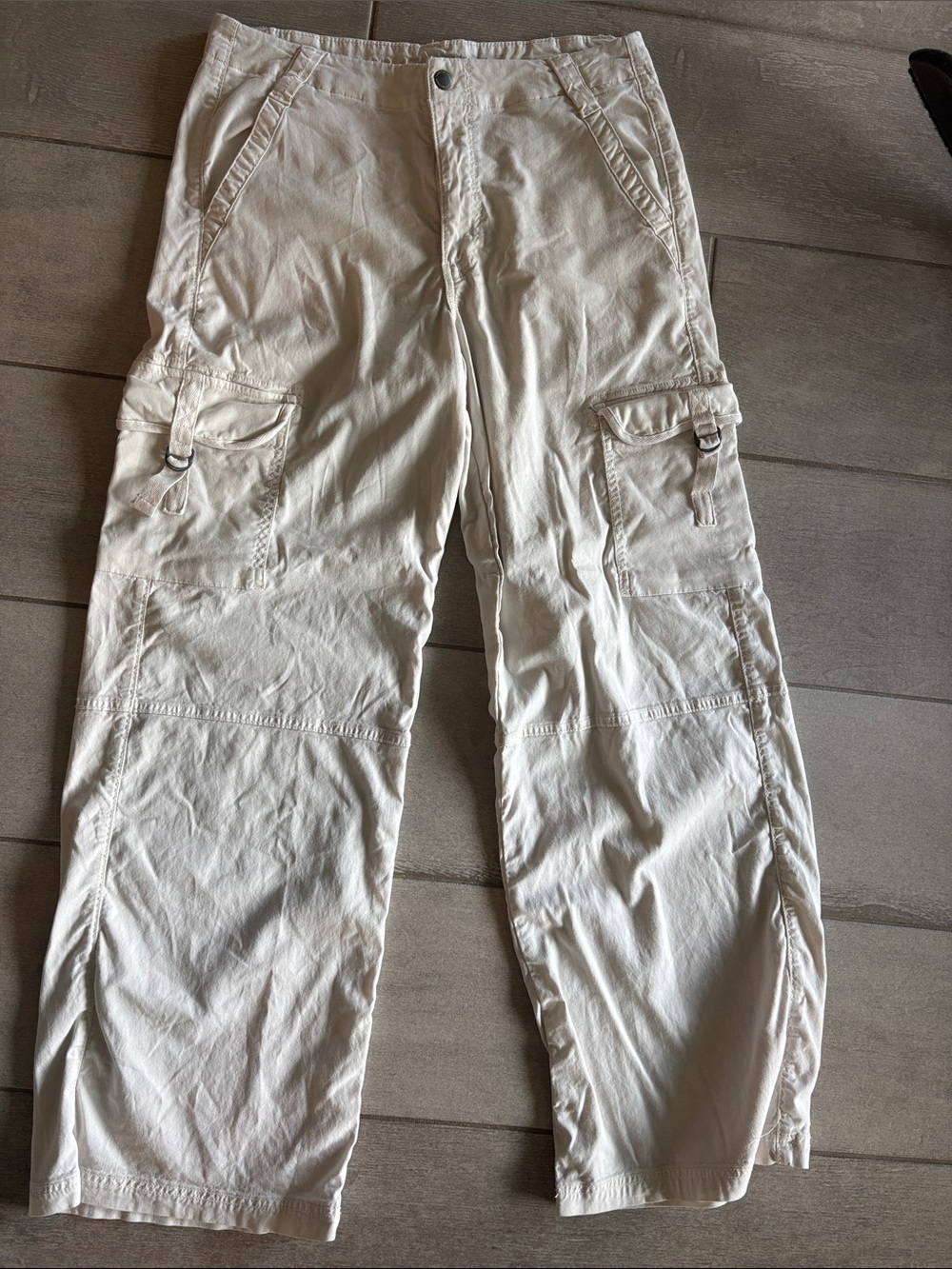 Woman’s Cargo Pants in Off-White - Lightweight Utility Style